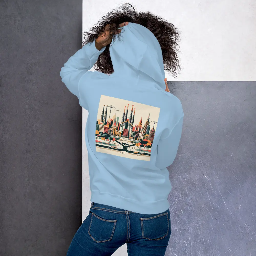 HOODIE BARCELONA (S, LIGHT BLUE)